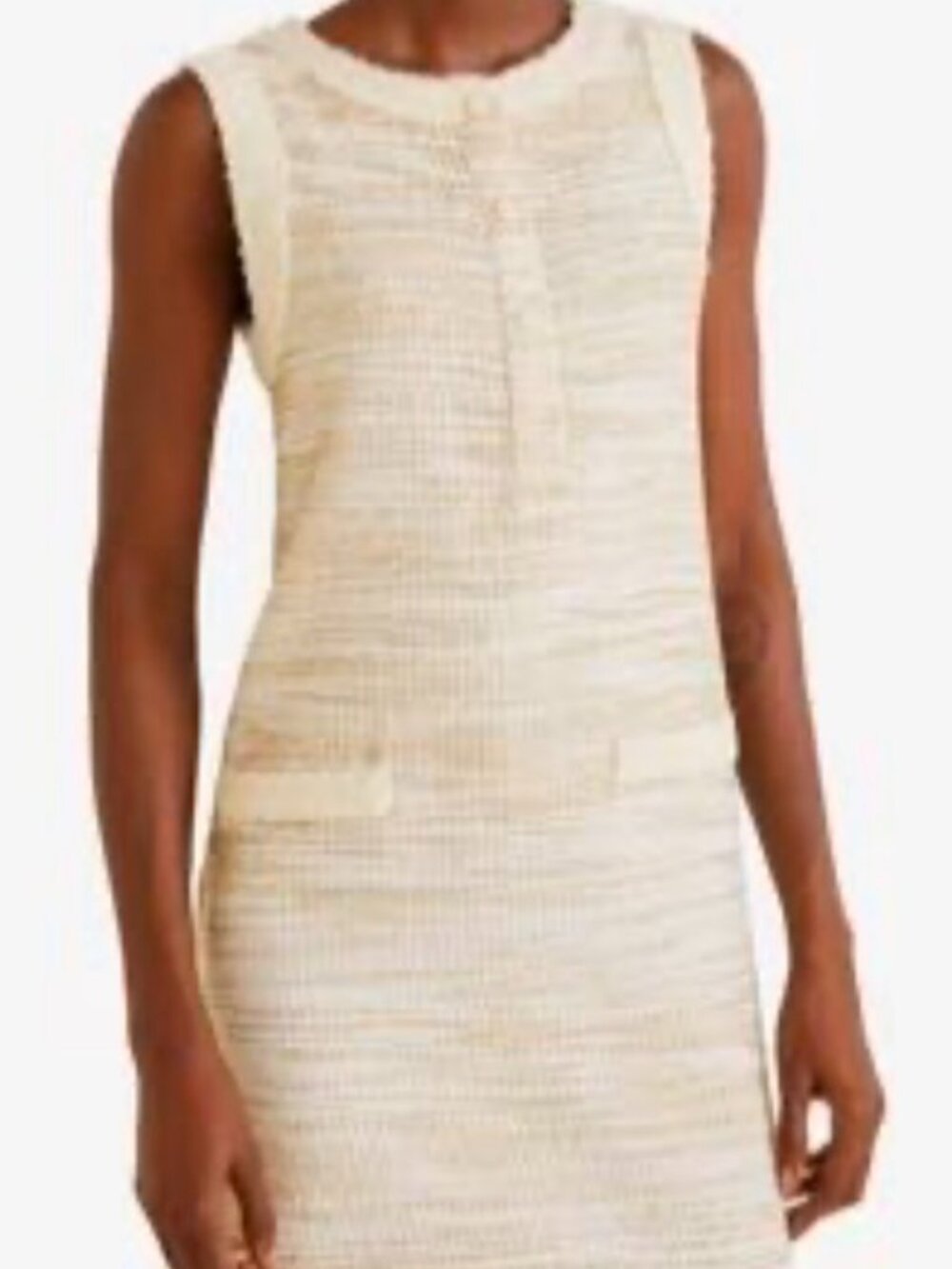 Mango S ecru nude tweed dress like new